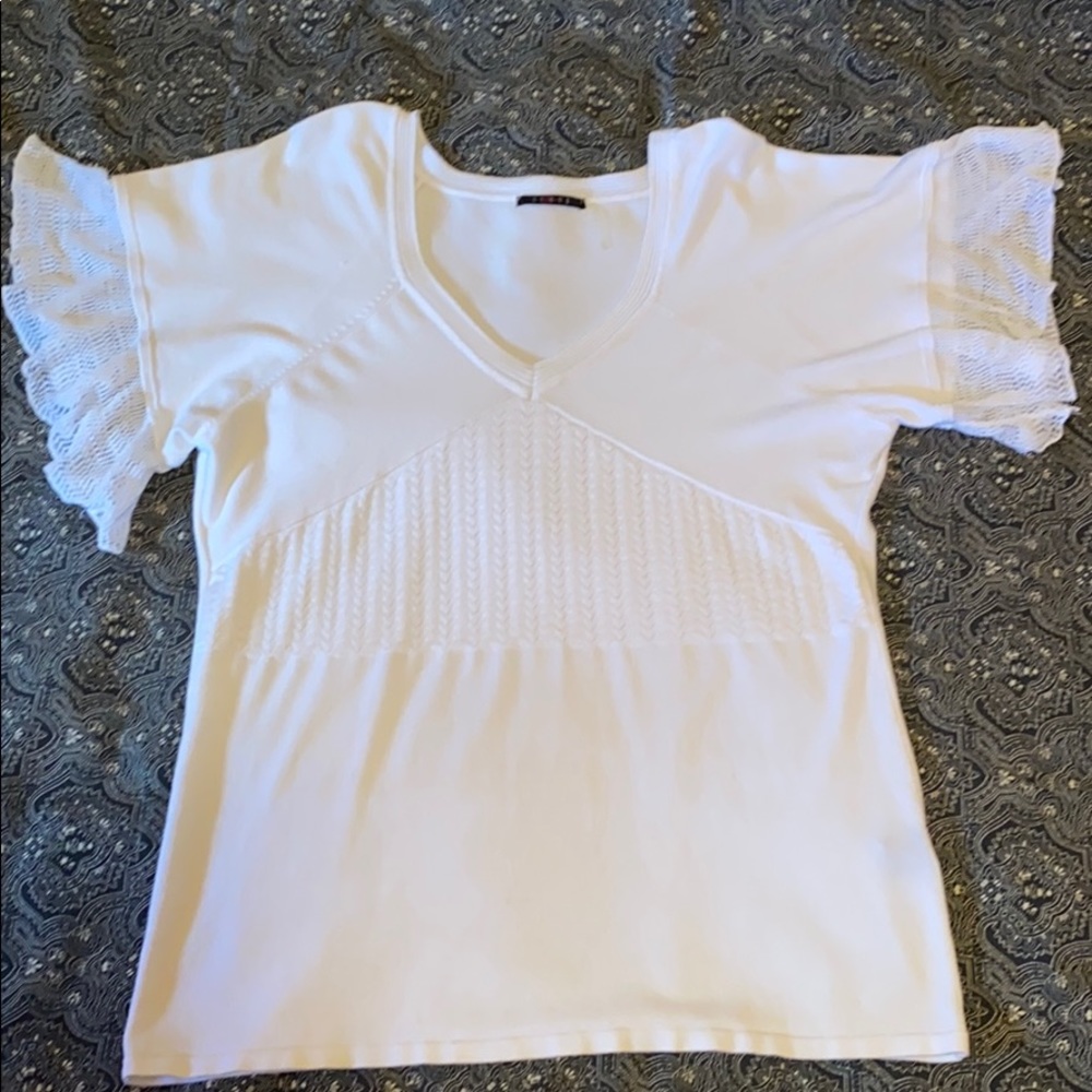 Cyrus Lace-Trimmed Short-Sleeved Summer Sweater
